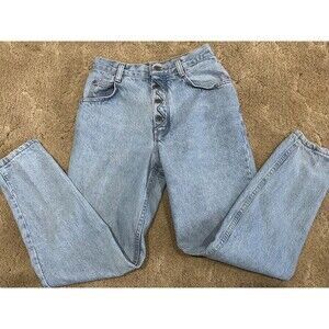 VTG BONJOUR 90s High Rise Jean Tapered Leg Button Fly Size 7/8 Y2K Mom Jean